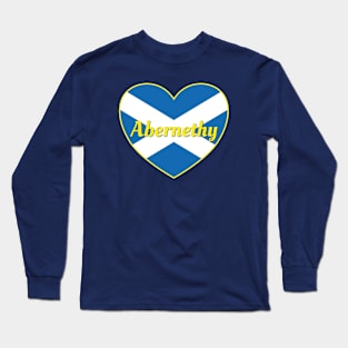 Abernethy Scotland UK Scotland Flag Heart Long Sleeve T-Shirt